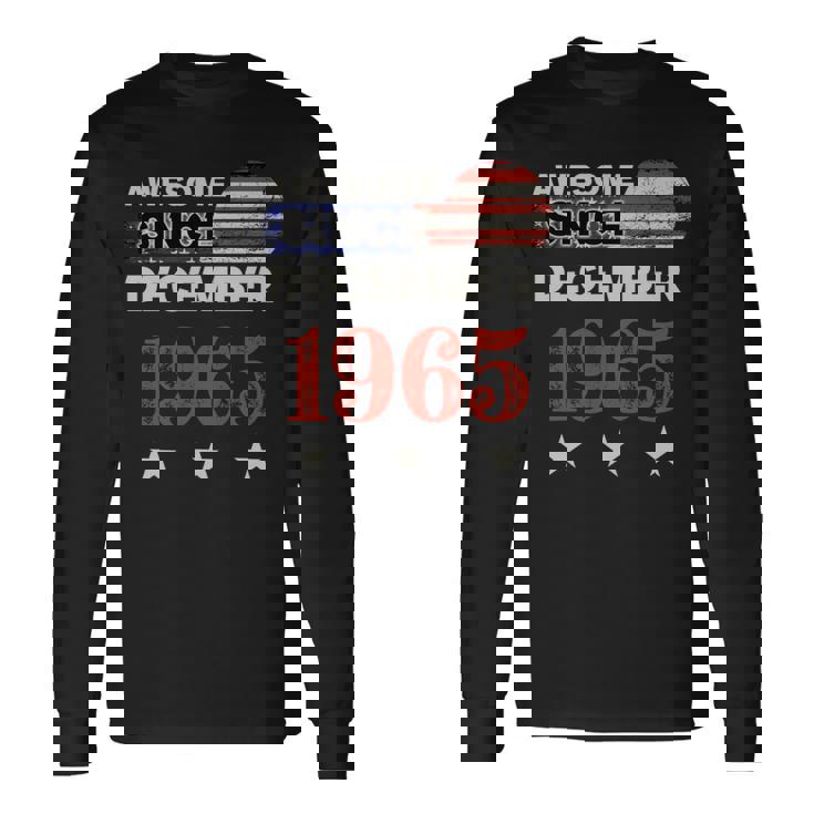 Impresionante Banderaintage De Estados Unidos Desde 1965 De Diciembre De 1965 Manga Larga Camiseta de manga larga