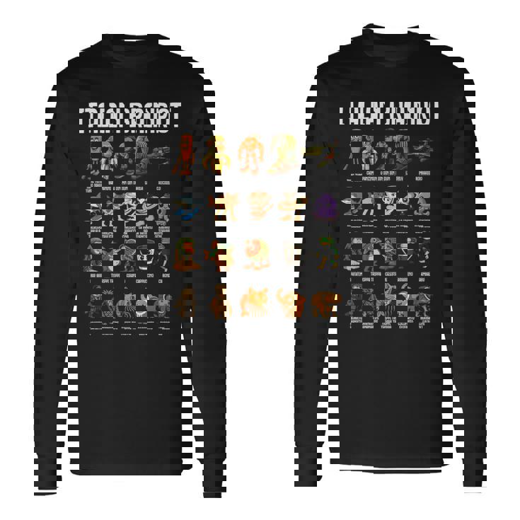 Italian Brainrot 面白いイタリアンブレインロットミームキャラクタ 長袖tシャツ 長袖Tシャツ