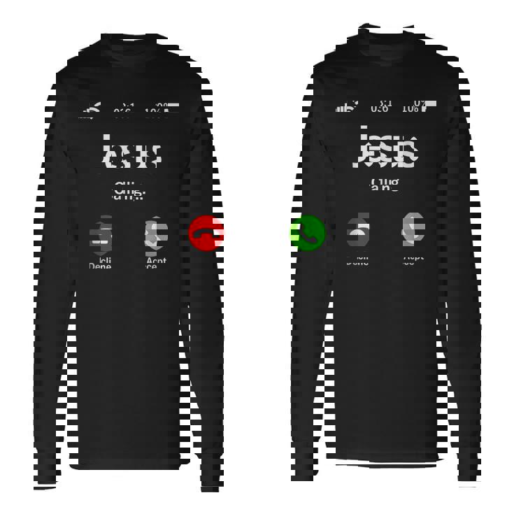 Jesus Is Calling 面白いイエスキリストギフト 長袖Tシャツ