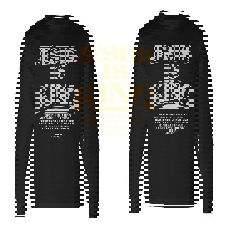 Jesus Is King Bibleerse John 14 長袖Tシャツ