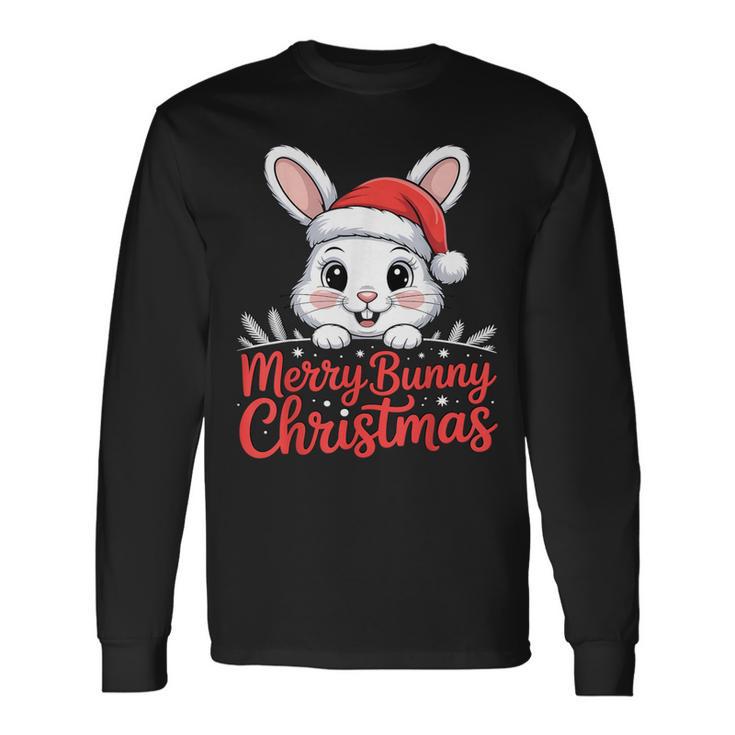 Joyeux Lapin Noël Mignonacances T-shirt à manches longues