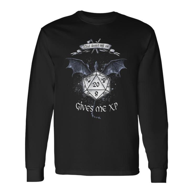 Juego De Rol Dados Dragón W20 Experiencia Xp Camiseta de manga larga