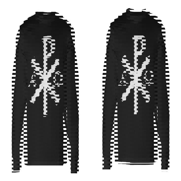 La Croix Chi-Rho -Ymbole De Jésus-Christ -2 T-shirt à manches longues