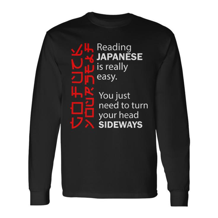 Lecture Japonaise Facile De Tourner La Tête Latéralement Go Fuck Yourself T-shirt à manches longues