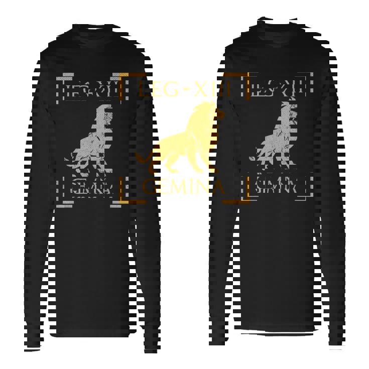 Legio Xiii 双子座ライオンエンブレム ローマ軍 長袖Tシャツ