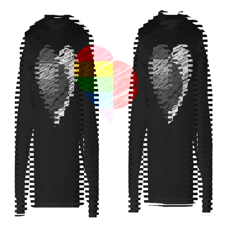 Lgbtq Japan ゲイプライド ハート ゲイとレズビアンの愛 Lgbt 長袖Tシャツ