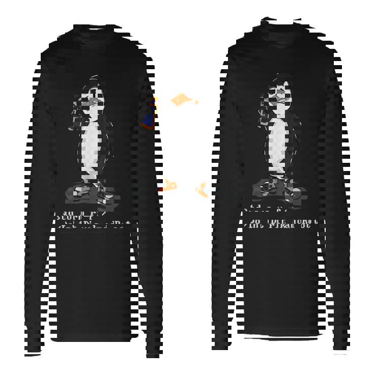 Linux Tux Penguinudo Rm Rf Pc Nerd Computer Freak Hacker 長袖Tシャツ