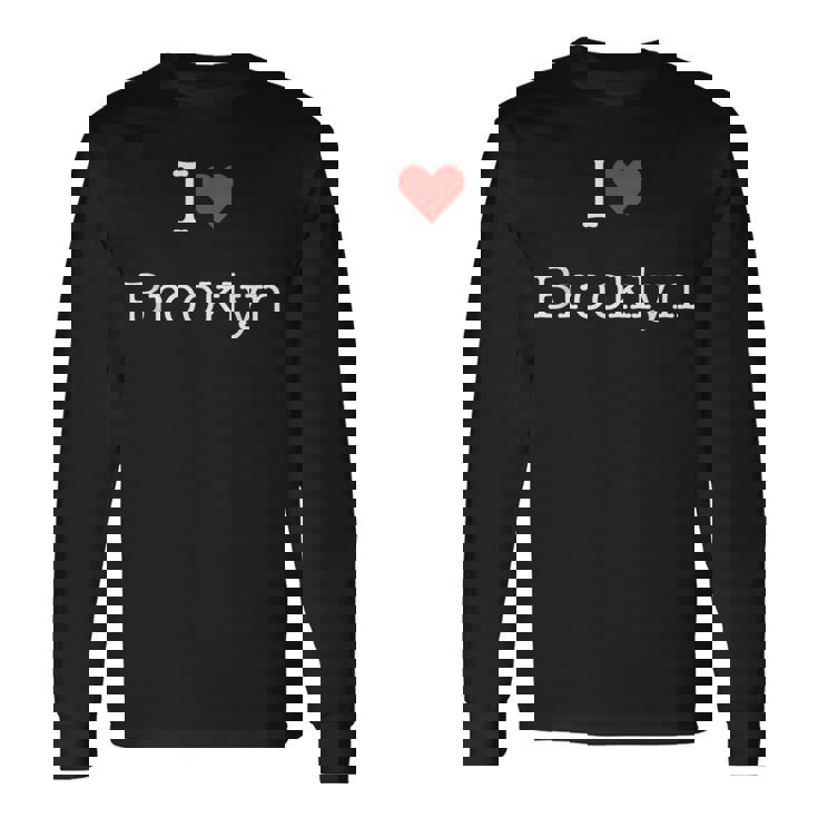 I Love Brooklyn With Heart ミニマリスト シンプル グラフィック 長袖Tシャツ