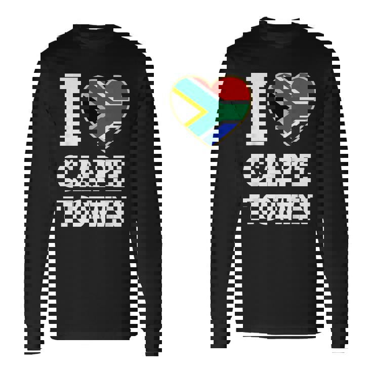 I Love Cape Town South Africa Heart Flag Long Sleeve T-Shirt Gifts ideas I Love Cape Town South Africa Heart Flag Long Sleeve T-Shirt Gifts ideas