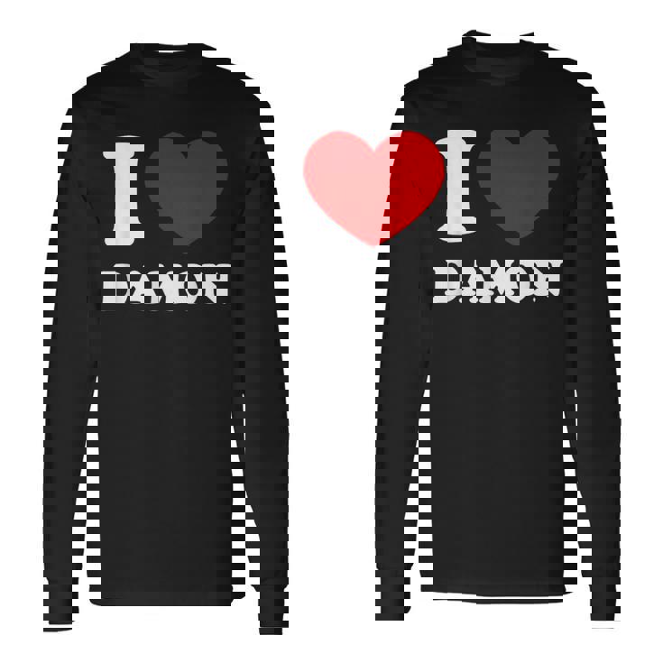 I Love Damon I Heart Damon 面白い名前 Damon 長袖Tシャツ