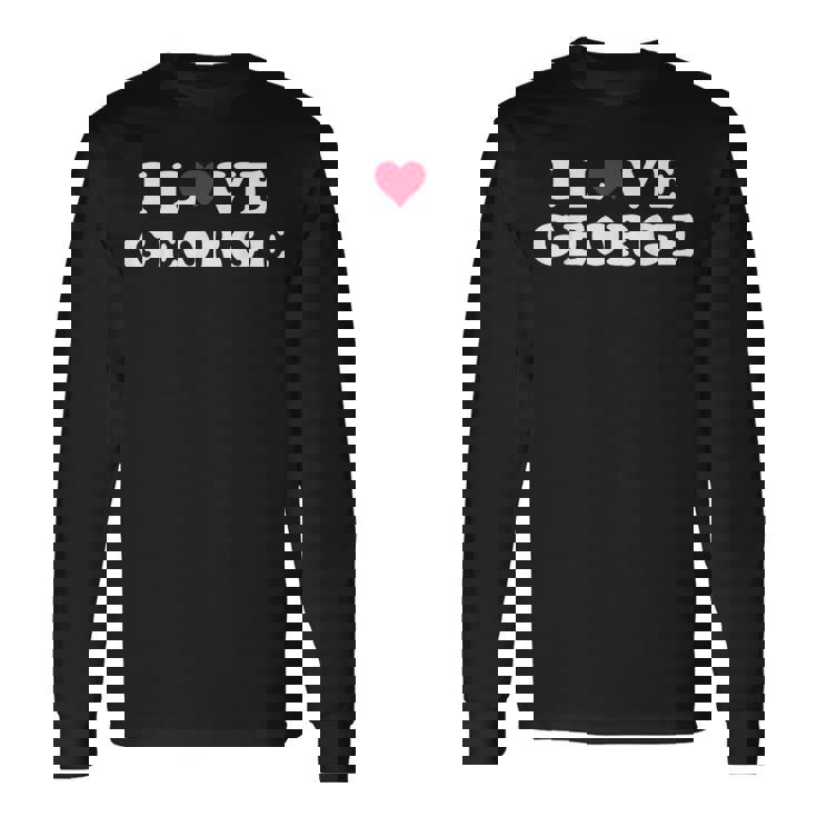 I Love George マッチング ガールフレンド&ボーイフレンド ジョージネーム 長袖Tシャツ