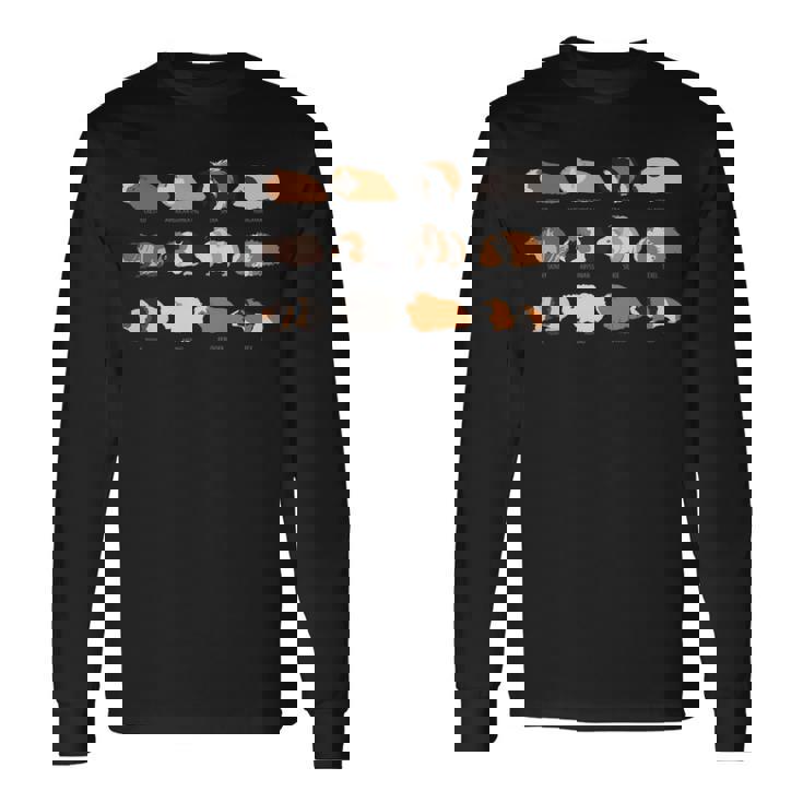 I Love Guinea Pig モルモット種tシャツ 長袖tシャツ 長袖Tシャツ