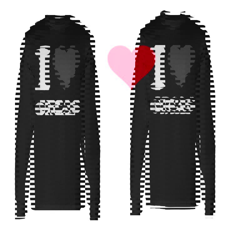 I Love Orcas 長袖Tシャツ