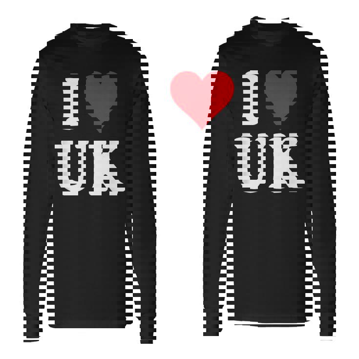 I Love Uk Initials I Heart UK First Last Name U K 長袖Tシャツ