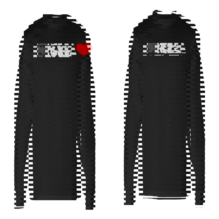 I Love ハート Korea 長袖Tシャツ