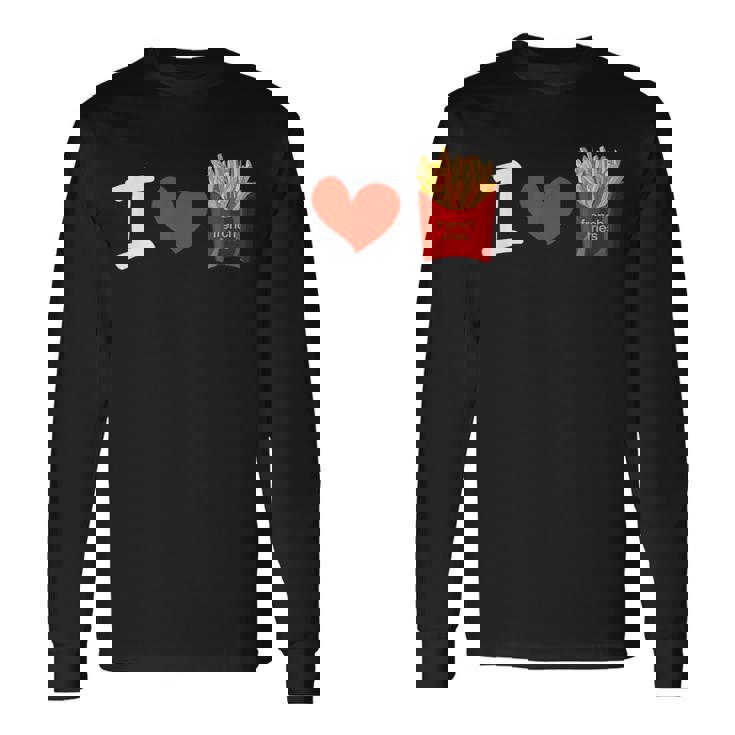 I Love フライドポテト ポテトラバーフライデー 長袖Tシャツ