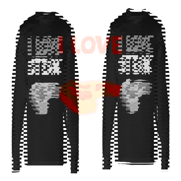 I Loveteak おもしろステーキ バーベキューグリルステーキ 長袖Tシャツ