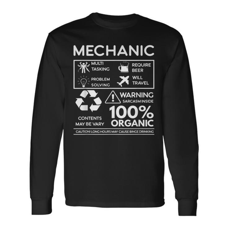 Mécanicien Cadeau Multi-Tâches Nécessite De La Bière T-shirt à manches longues