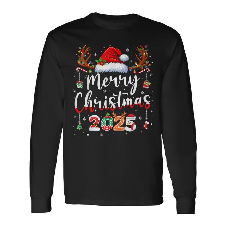 Merry Christmas 2025 Family Matching Christmas Pajamas Xmas Long Sleeve T-Shirt