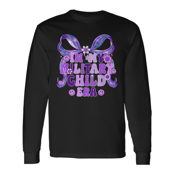 In My Military Child Era Coquette Bow Purple Up For Military Long Sleeve T-Shirt