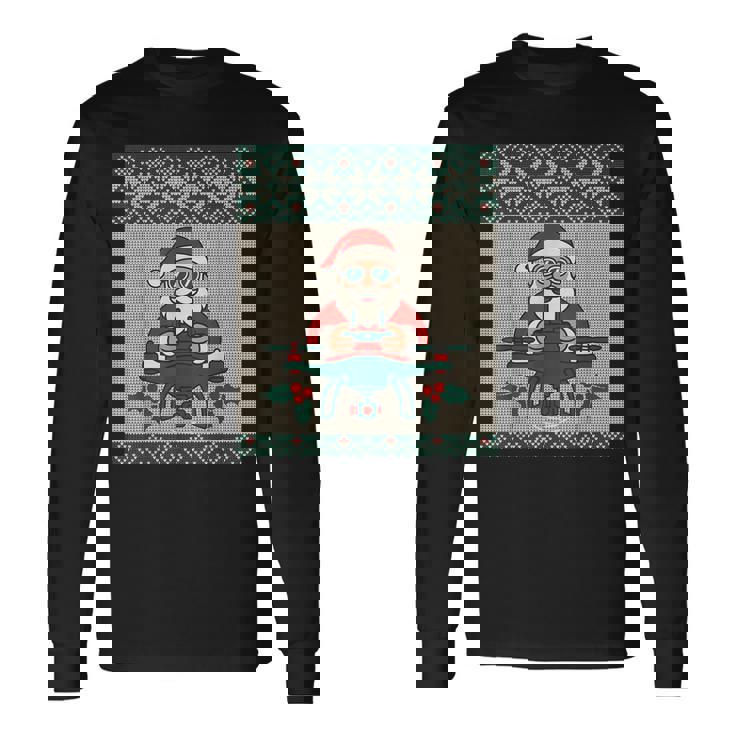 Modern Santa Drone Pilot Ugly Christmas Sweat Long Sleeve T-Shirt