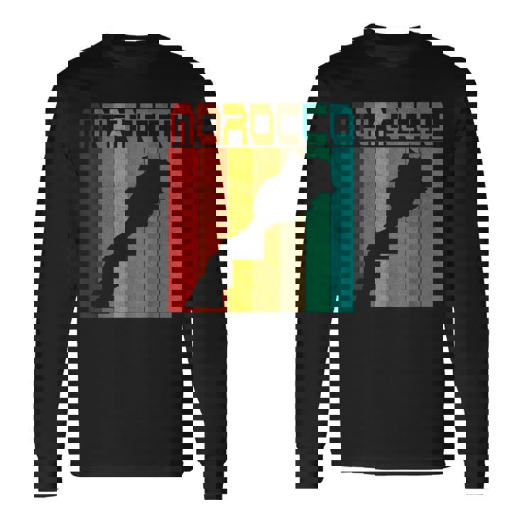 Morocco Map I Love Morocco Map Morocco Moroccan Pride Long Sleeve T-Shirt