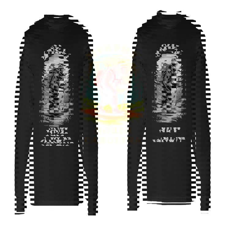 Murphy North Carolina NC Blue Ridge Hiking Bear Long Sleeve T-Shirt