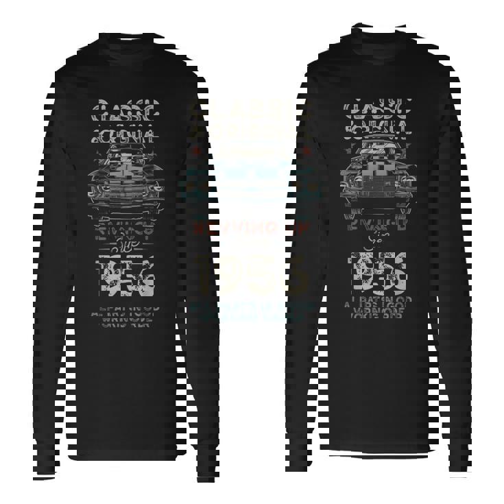 Nacido En 1956 Muscle Car 69 Cumpleaños Camiseta de manga larga