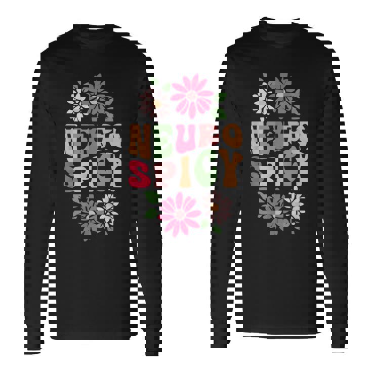 Neurospicy レトロフラワー 長袖Tシャツ