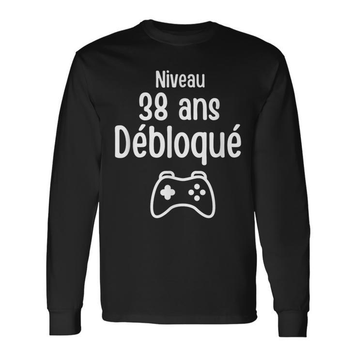 Niveau 38 Ans Débloqué Gamer T-shirt à manches longues