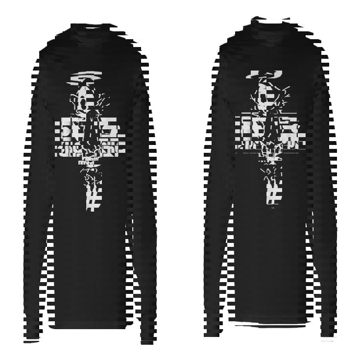 Nog-T-0012-天使-黒 長袖Tシャツ