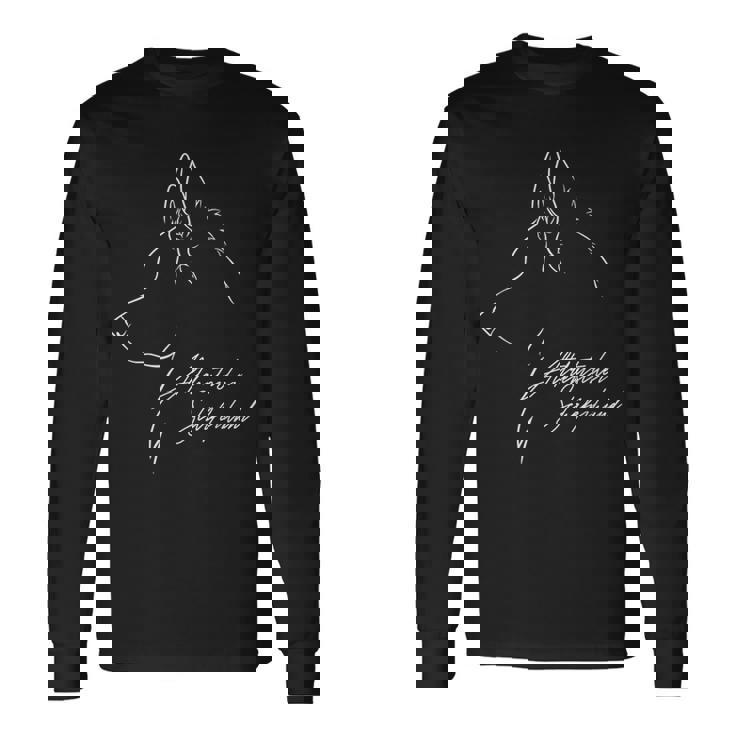 Old Germanhepherd Dog Profile ドッグブリードドッグ 長袖Tシャツ