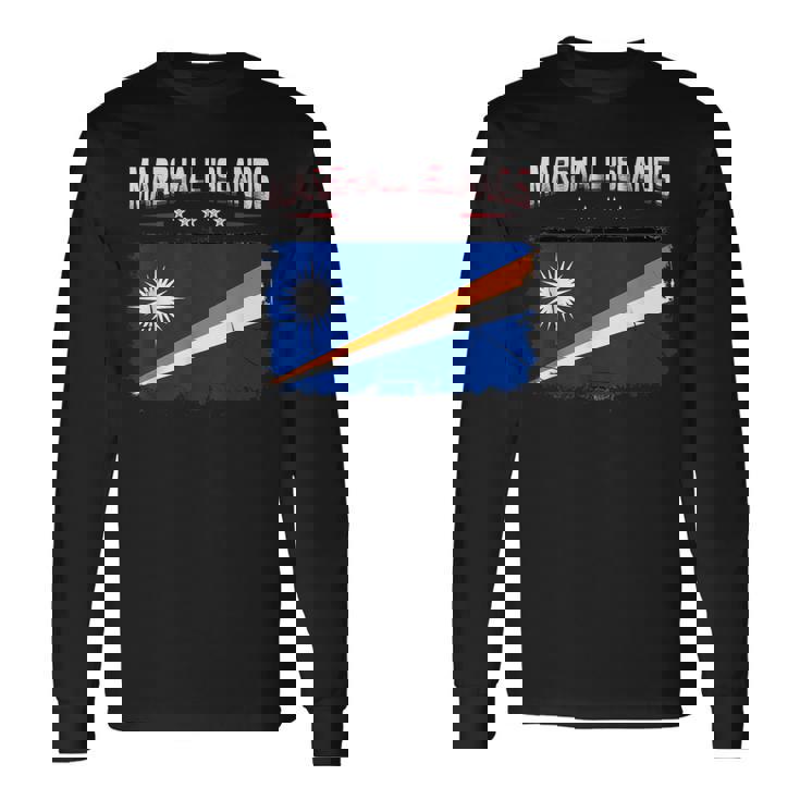 Patriotic Vintage Marshallese Flag Marshall Islands Long Sleeve T-Shirt