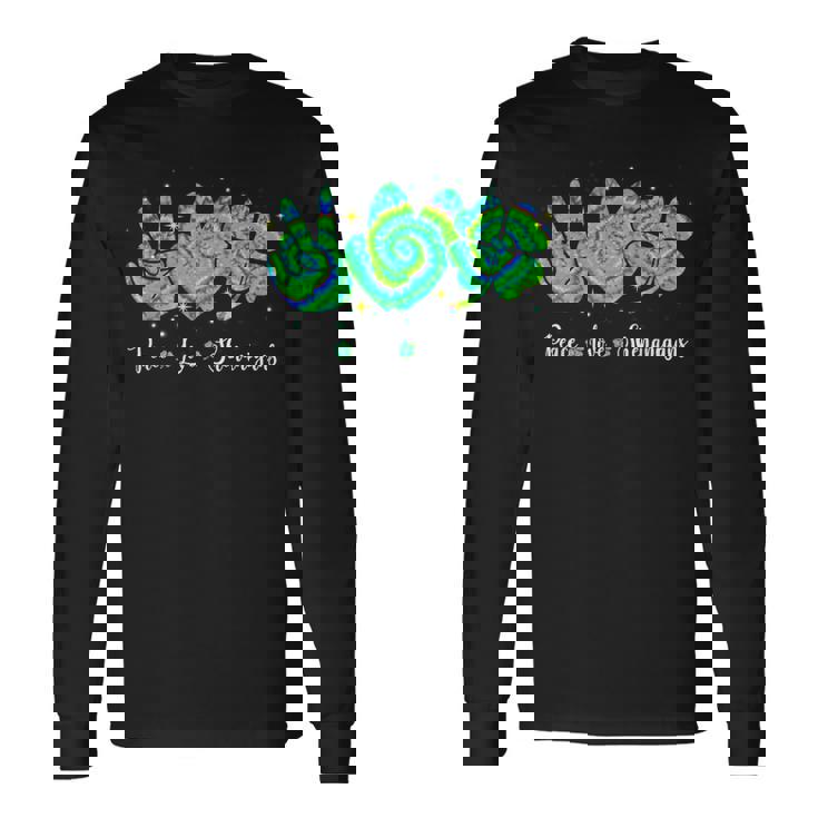 Peace Lovehenaniganst Patrick's Day Green Tie Dye 長袖Tシャツ