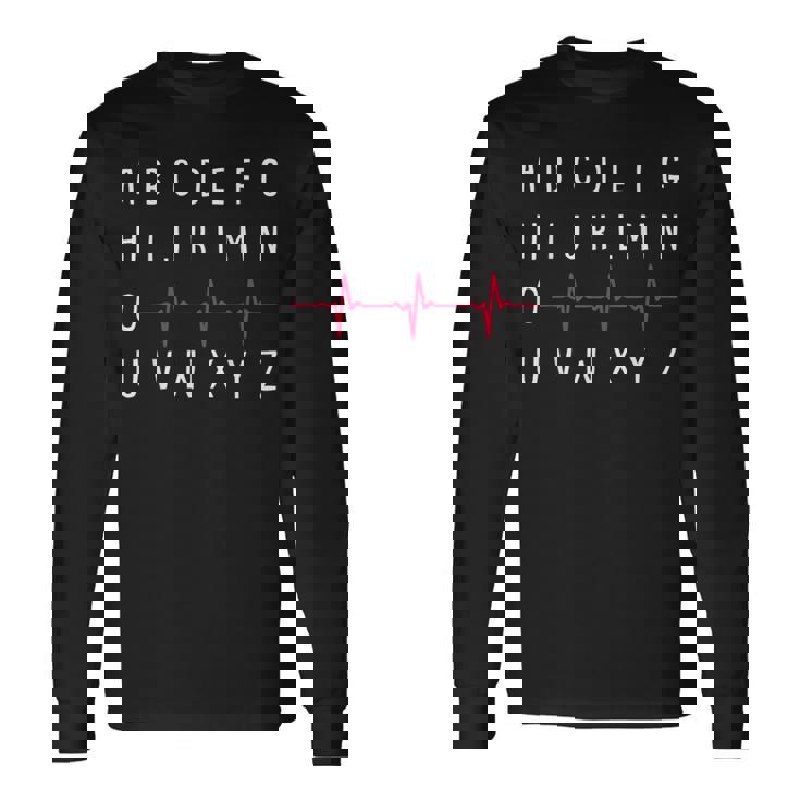 Pqrst看護師面白い心電図登録看護学生rn 長袖Tシャツ