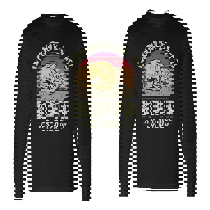 Promoted To Boppa Est 2026 For New Papa Fathers Day Long Sleeve T-Shirt
