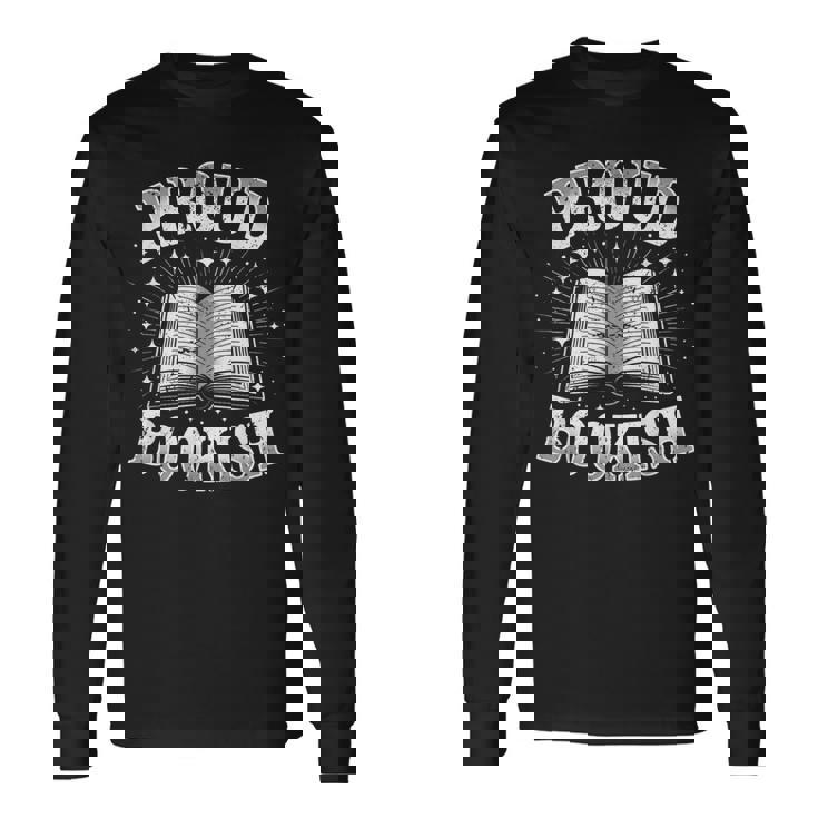 Proud Bookish Open Book Reading愛好家。 長袖Tシャツ