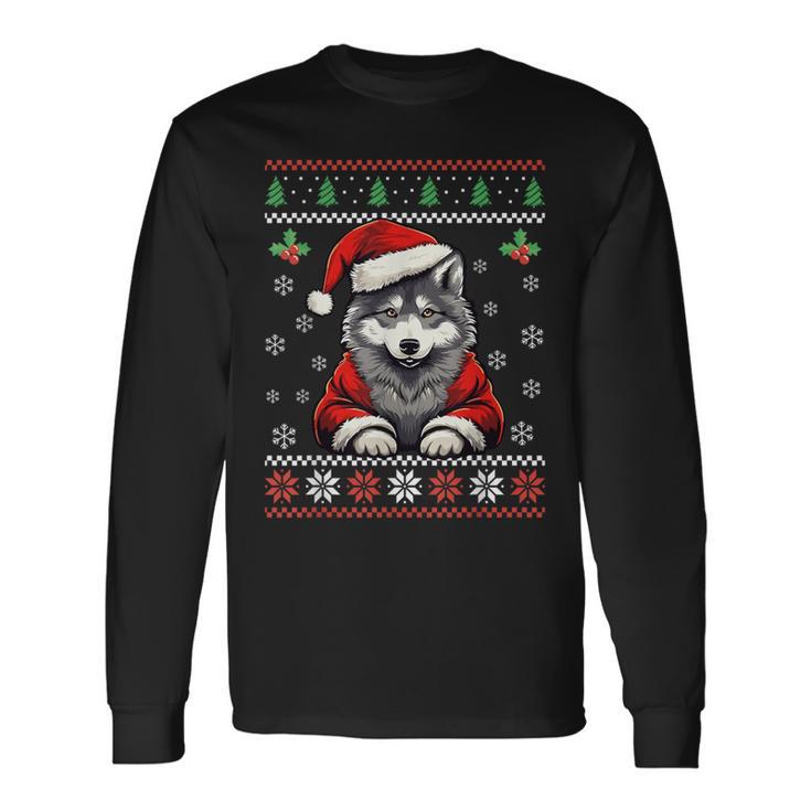 Pull De Noël Moche Loup Pour Adultes Et Enfants T-shirt à manches longues