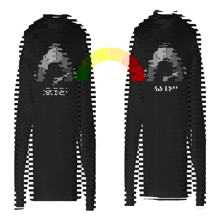 Pure Cortisol 面白いストレスメーターで走る 長袖tシャツ 長袖Tシャツ