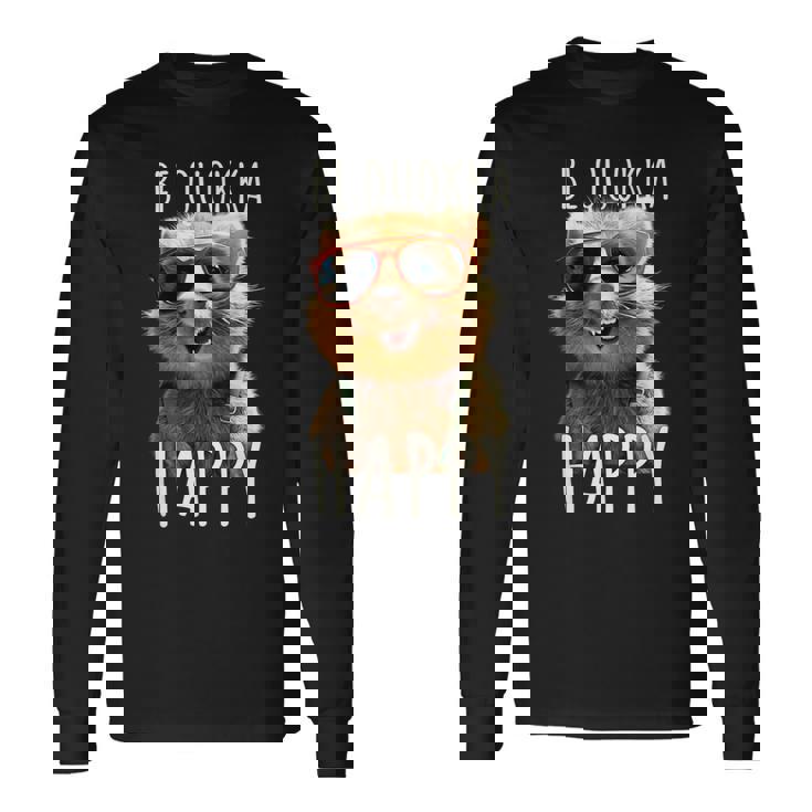 Be Quokka Happy クオッカ・ビー・クオッカ・ハッピー＆クオッカとスマイル 長袖Tシャツ