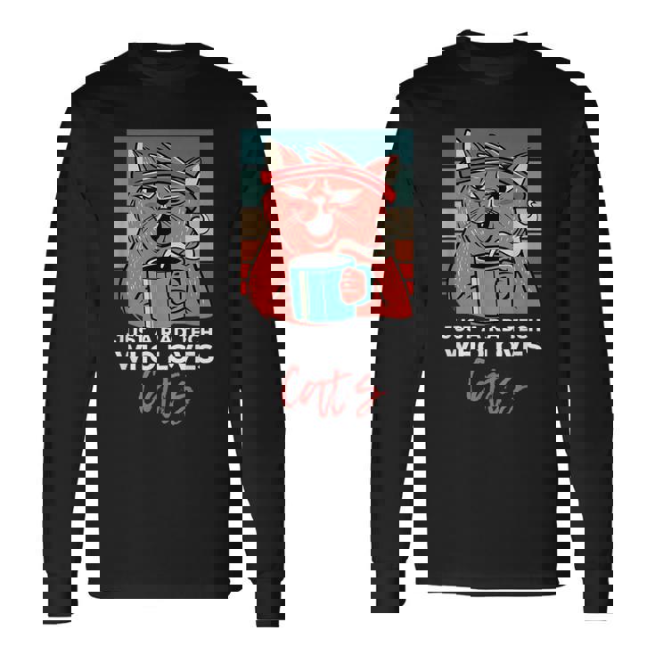 Rad Techは猫、放射線ヴィンテージ猫おもしろさんを愛しています 長袖Tシャツ