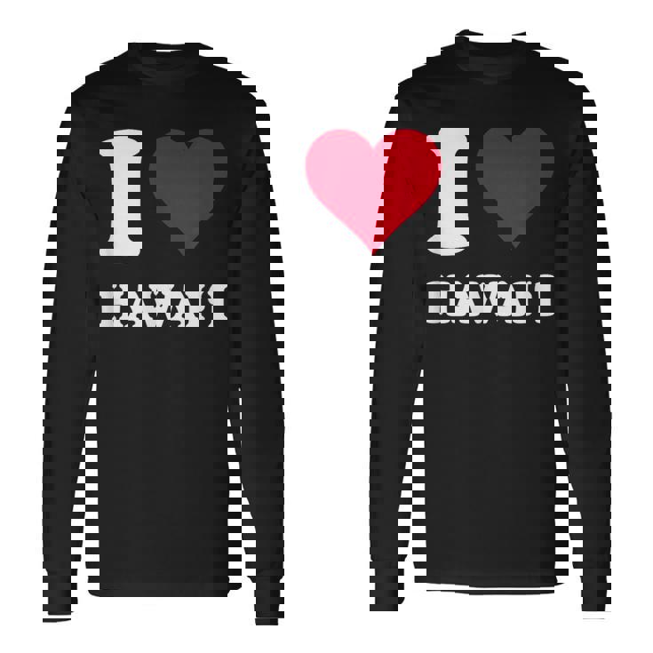 Red Heart I Love Hawai'i 長袖Tシャツ