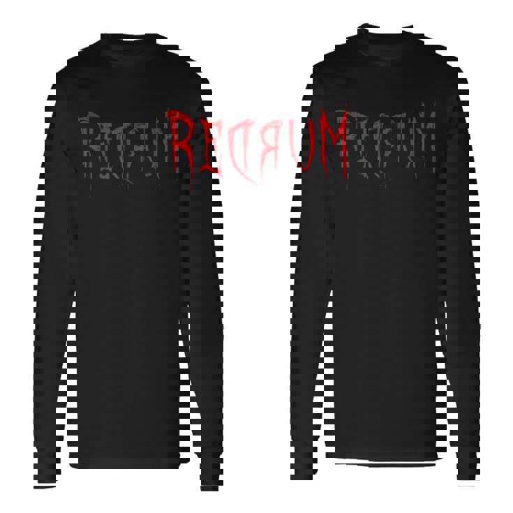Redrum 怖い不気味な血まみれのハロウィンtシャツ2 長袖Tシャツ