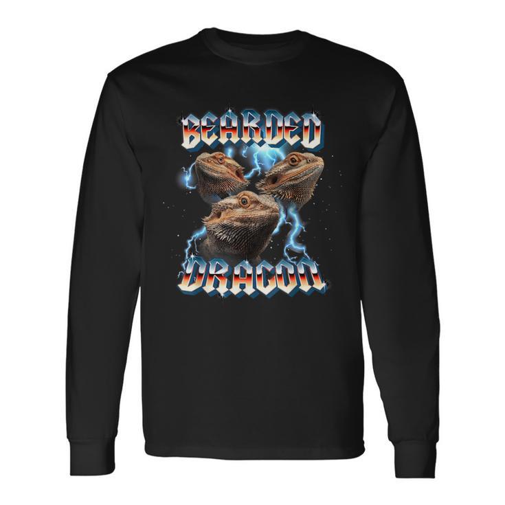 Retro 80S Heavy Metal Band Glam Rock Bearded Dragon Lover Long