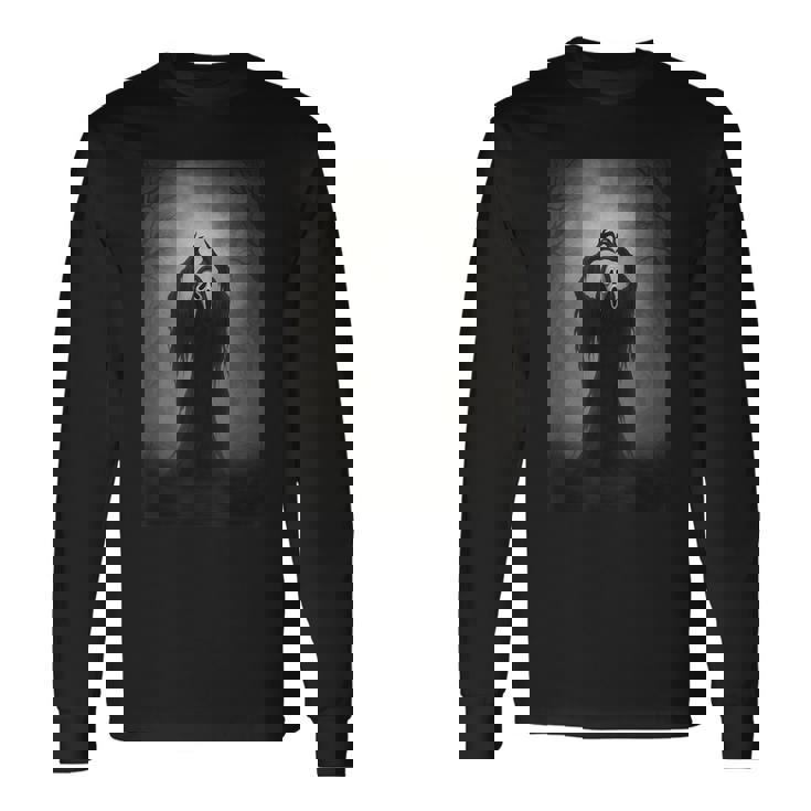 Retro Scary Ghost Love Hands Horror Halloween Costume Long Sleeve T-Shirt