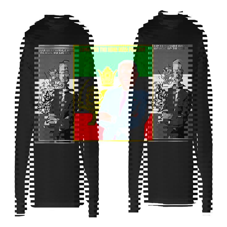 Rey Reza Pahlavi Con Bandera Camiseta de manga larga