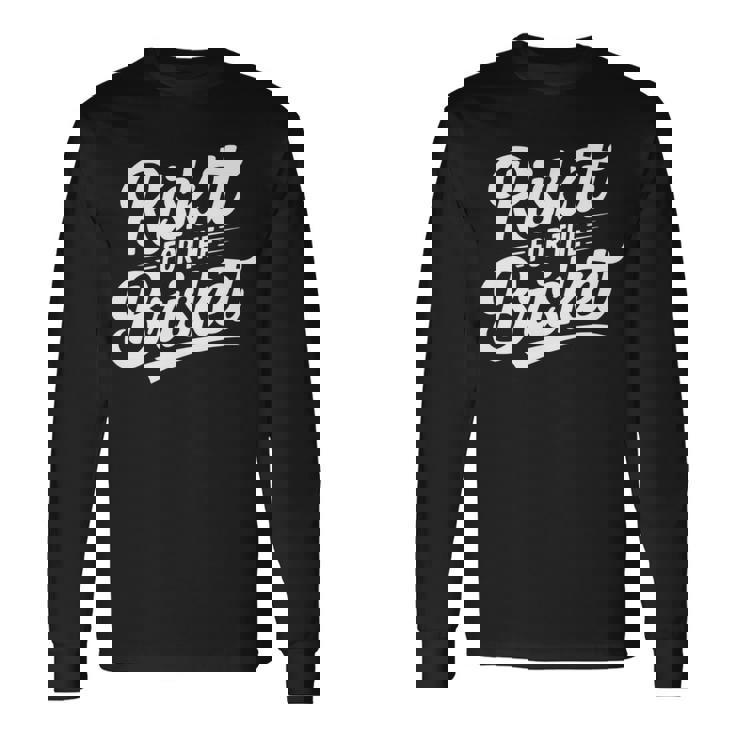 Risk It For The Brisket Bbqジョーク 長袖tシャツ 長袖Tシャツ