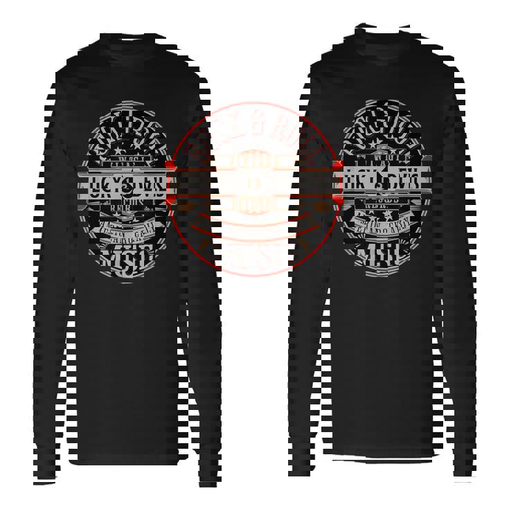 Rockabilly Music Lucky Devil レトロ ヴィンテージ 1950年代ロックロール 長袖Tシャツ