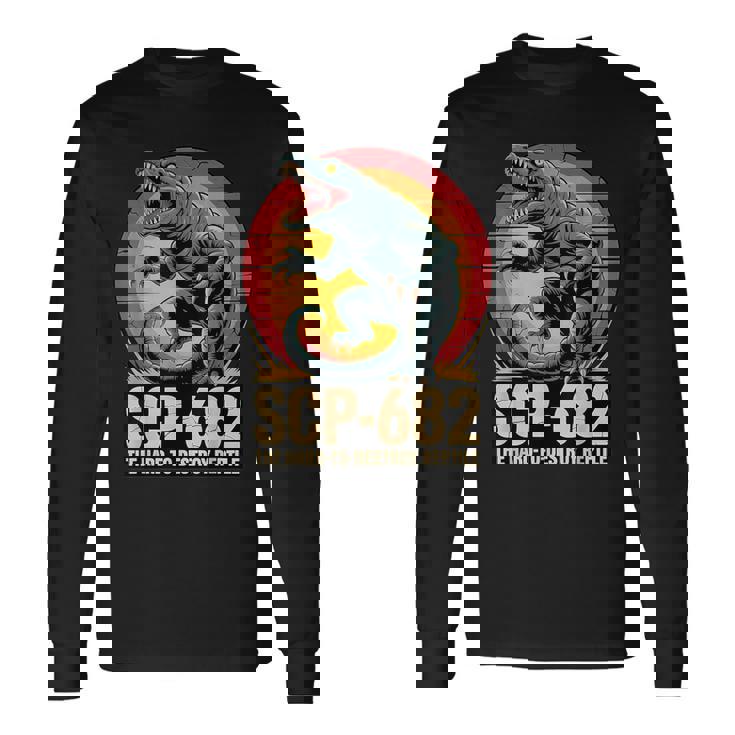 Scp-682 破壊しづらい爬虫類モンスターcpファンデーション 長袖Tシャツ ギフトのアイデア