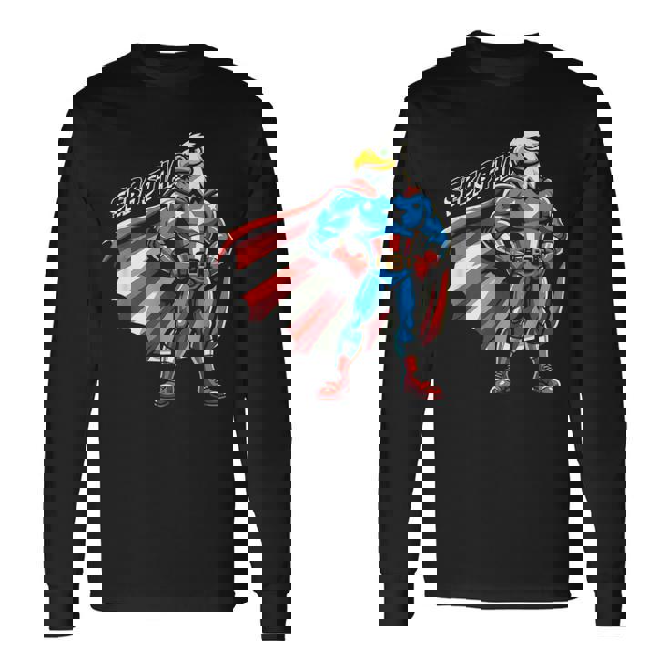 Sebastian Usa イーグル スーパーヒーロー 男の子用 名前 セバスチャン 長袖Tシャツ